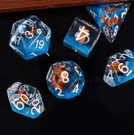 The Enchanted Kitty Cat Dice Set | 7-Dice DND Feline Themed Dice (Online Only)