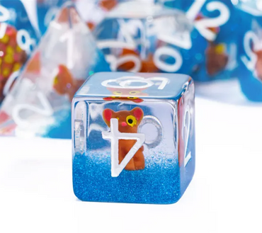 The Enchanted Kitty Cat Dice Set | 7-Dice DND Feline Themed Dice (Online Only)
