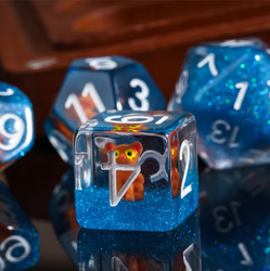 The Enchanted Kitty Cat Dice Set | 7-Dice DND Feline Themed Dice (Online Only)