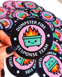 Dumpster Fire Response Team– Glitter Holographic Sticker (ONLINE ORDER ONLY)