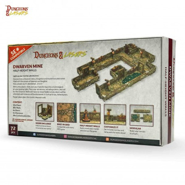 Dungeons & Lasers: Dwarven Mine Half-Height Walls (ONLINE ORDER ONLY)