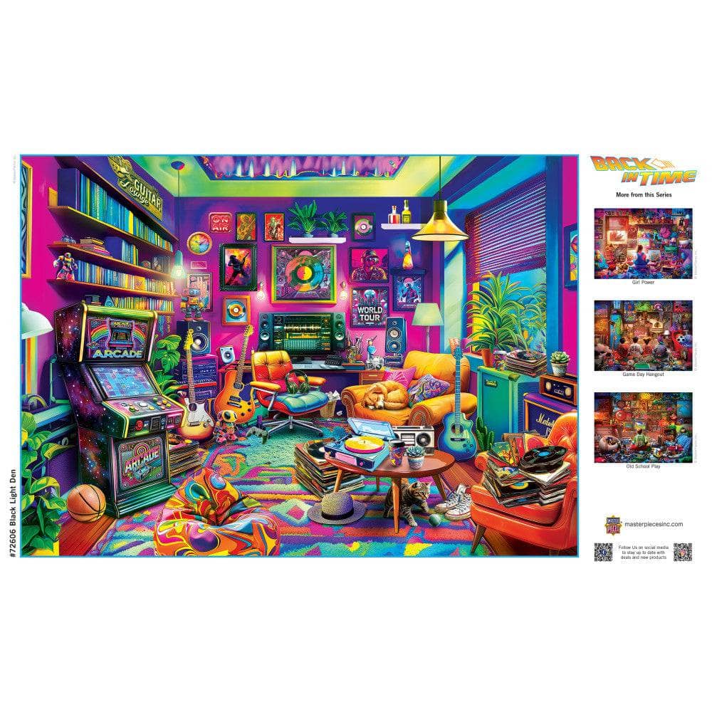 Back in Time - Black Light Den 1000 Piece Jigsaw Puzzle (ONLINE ORDER ONLY)