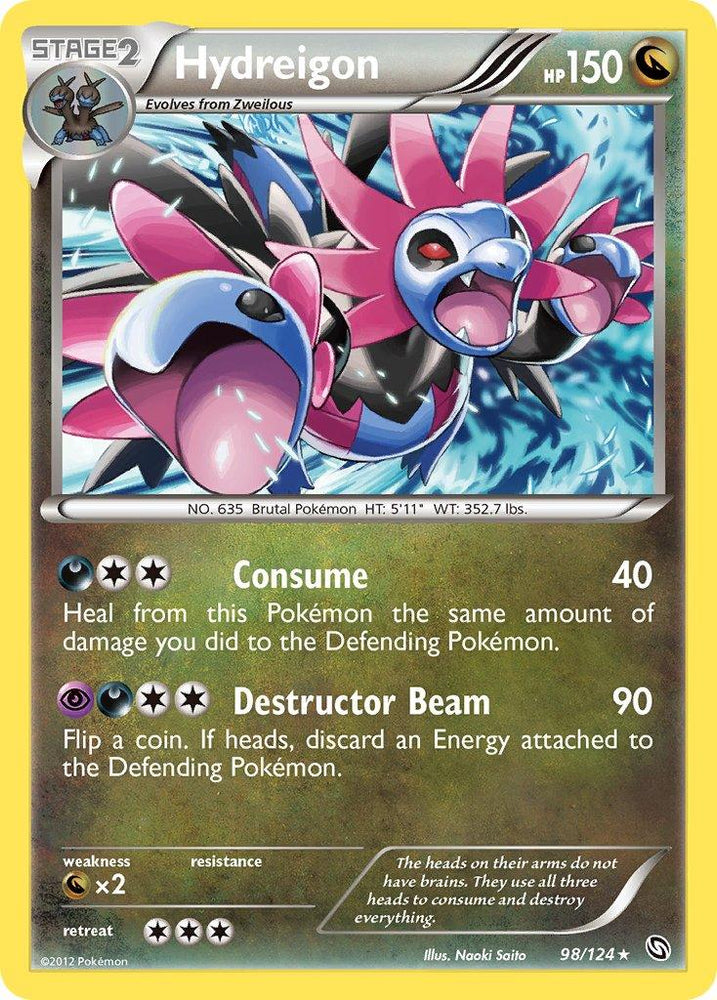 Hydreigon (98/124) (Cracked Ice Holo) (Theme Deck Exclusive) [Black & White: Dragons Exalted] (Online Only)