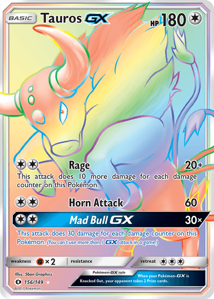 Tauros GX (156/149) [Sun & Moon: Base Set] (Online Only)
