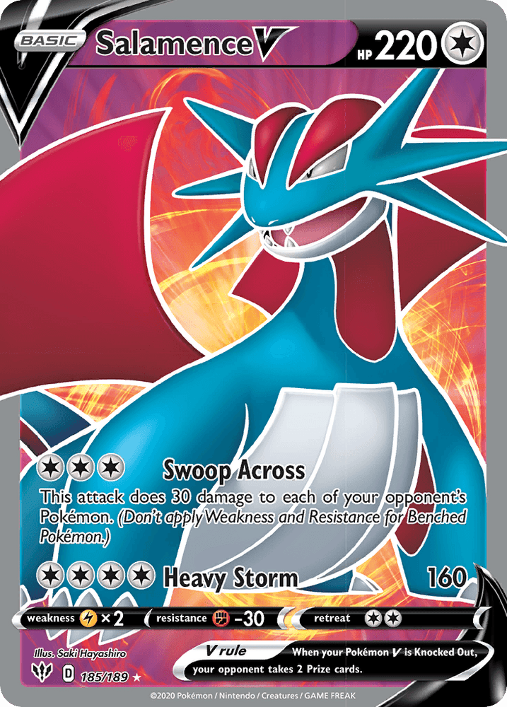 Salamence V (185/189) [Sword & Shield: Darkness Ablaze] (Online Only)