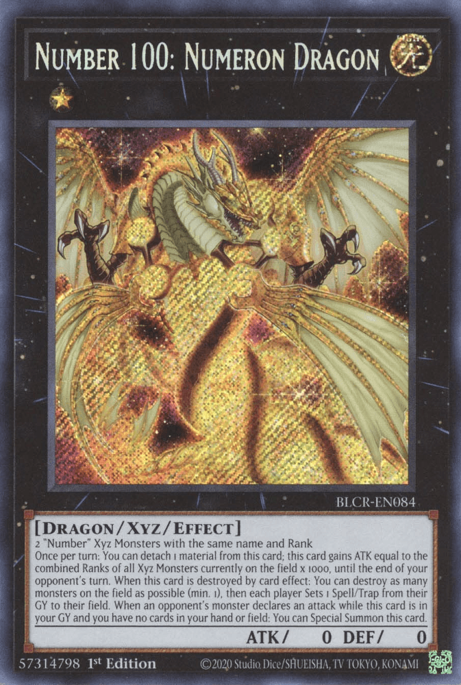Number 100: Numeron Dragon [BLCR-EN084] Secret Rare (ONLINE ORDER ONLY)