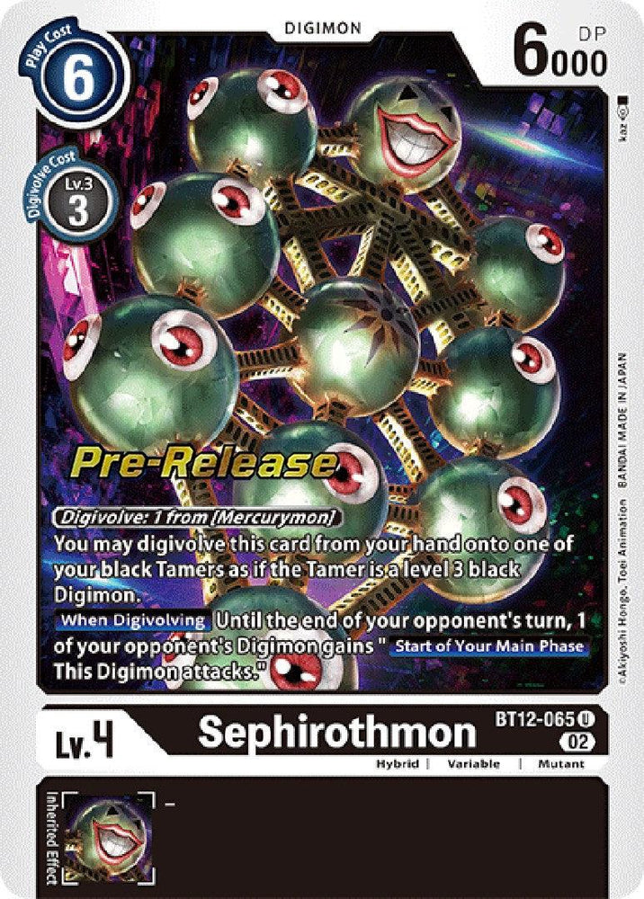Sephirothmon [BT12-065] [Across Time Pre-Release Cards] (ONLINE ORDER ONLY)