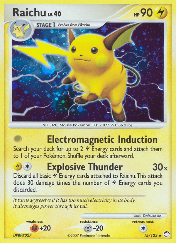 Raichu (15/123) [Diamond & Pearl: Mysterious Treasures] (Online Only)