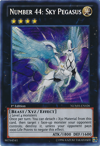Number 44: Sky Pegasus [NUMH-EN028] Secret Rare (ONLINE ORDER ONLY)