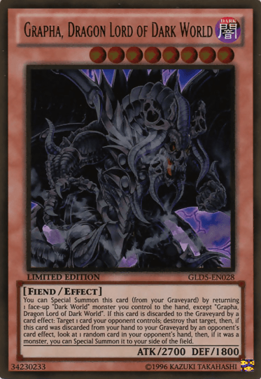 Grapha, Dragon Lord of Dark World [GLD5-EN028] Gold Rare (ONLINE ORDER ONLY)