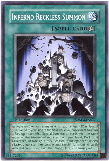 Inferno Reckless Summon [SDMM-EN027] Common (ONLINE ORDER ONLY)
