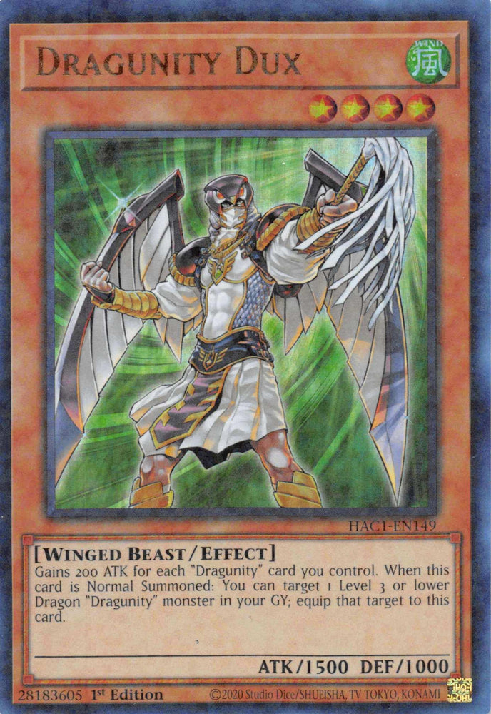 Dragunity Dux (Duel Terminal) [HAC1-EN149] Parallel Rare (ONLINE ORDER ONLY)