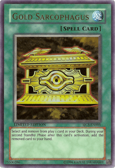 Gold Sarcophagus [SJCS-EN005] Super Rare (ONLINE ORDER ONLY)