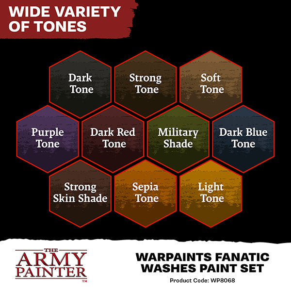 The Army Painter - Warpaint: Fanatic Washes Paint Set (10 washes) (Online Order Only)