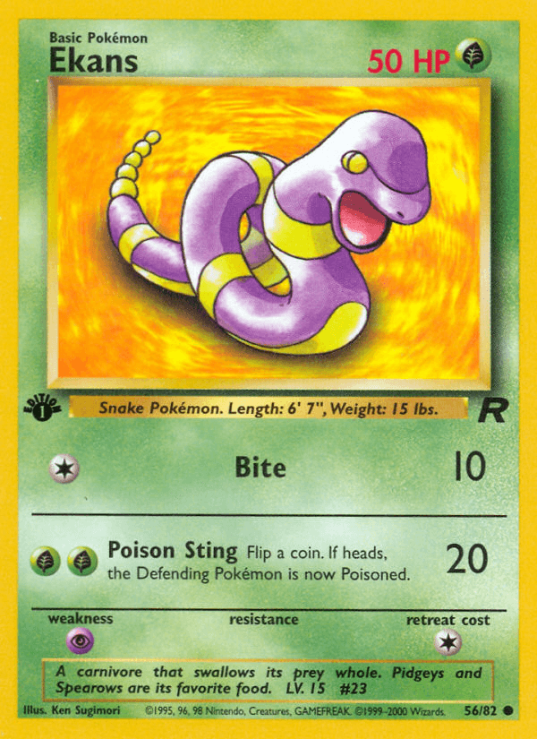 Ekans (56/82) [Team Rocket 1st Edition] (Online Only)