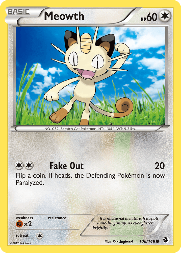 Meowth (106/149) [Black & White: Boundaries Crossed] (Online Only)