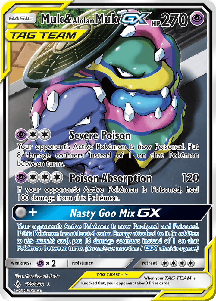 Muk & Alolan Muk GX (197/214) [Sun & Moon: Unbroken Bonds] (Online Only)