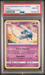 2018 POKEMON SUN & MOON FORBIDDEN LIGHT AZELF #43 - PSA GEM MT 10 (Online Order Only)