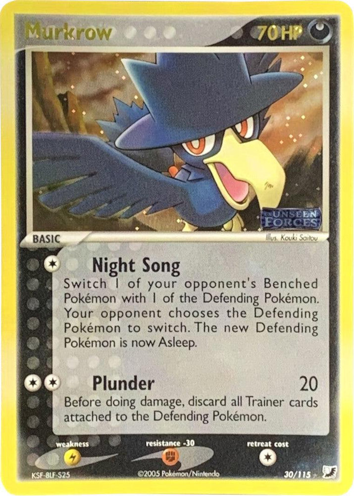 Murkrow (30/115) (Stamped) [EX: Unseen Forces] (Online Only)