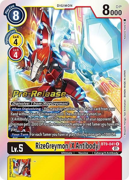 RizeGreymon (X Antibody) [BT9-041] [X Record Pre-Release Promos] (ONLINE ORDER ONLY)