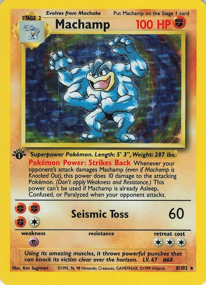 Machamp (8/102) (Shadowed Border) [Base Set 1st Edition] (Online Only)