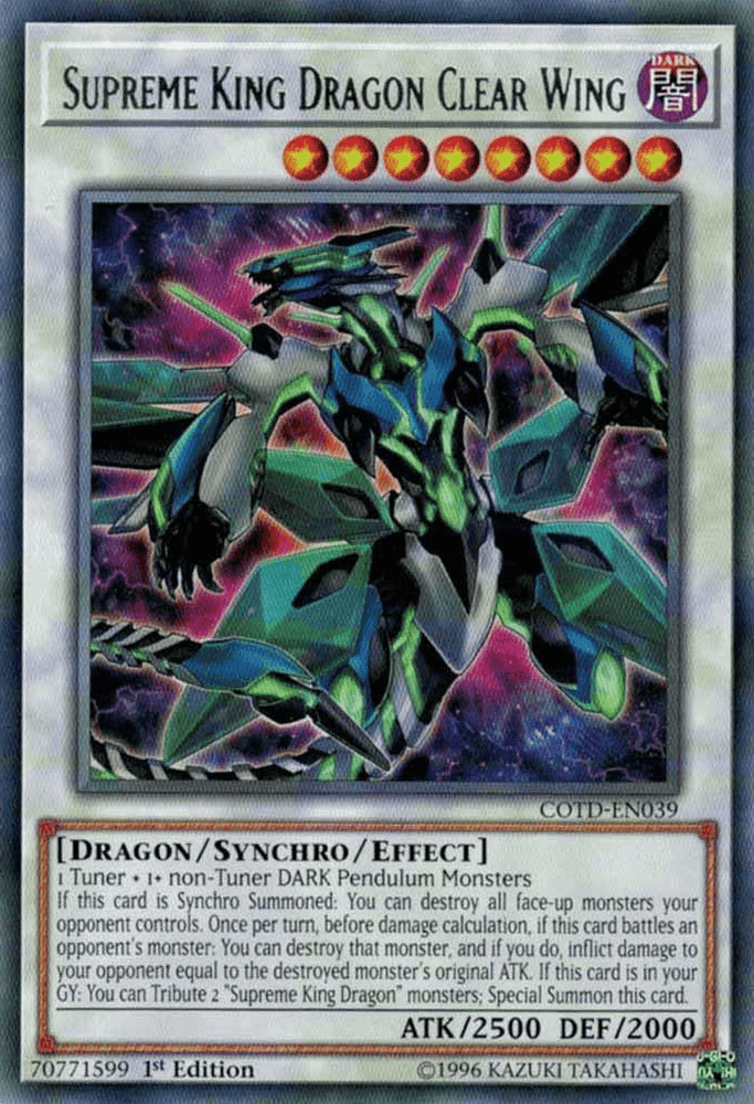 Supreme King Dragon Clear Wing [COTD-EN039] Rare (ONLINE ORDER ONLY)