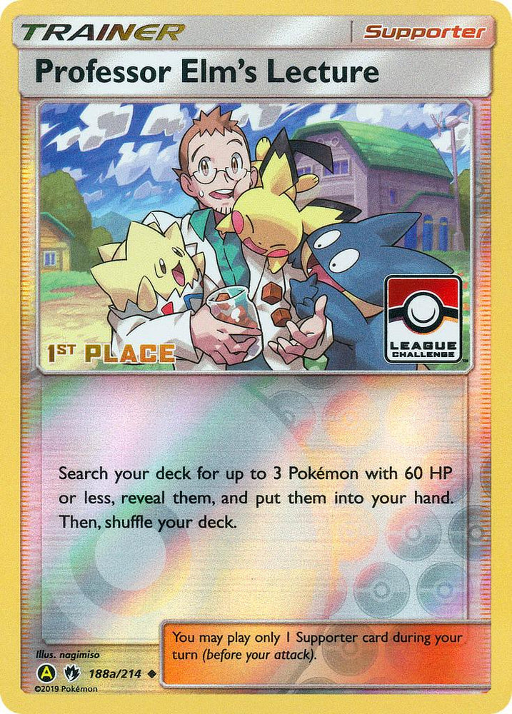 Professor Elm's Lecture (188a/214) (League Promo 1st Place) [Sun & Moon: Lost Thunder] (Online Only)