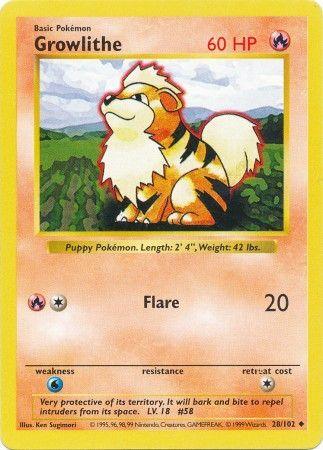 Growlithe (28/102) [Base Set Shadowless Unlimited] (Online Only)