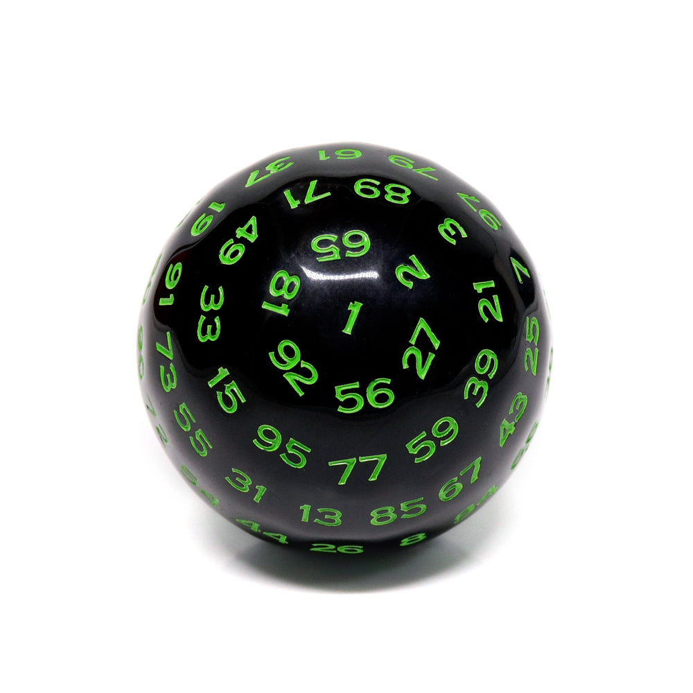 D100-Black Opaque w/Green Numbers (Online Only)