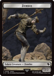 Moogle // Zombie Double-Sided Token (Surge Foil) [FINAL FANTASY Commander Tokens]