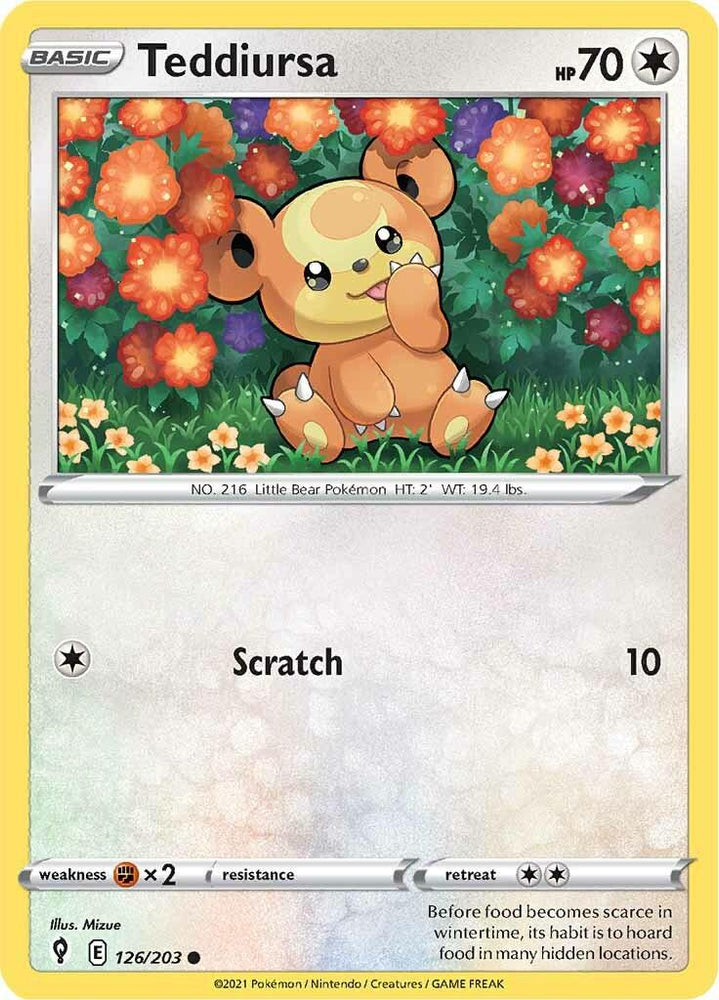 Teddiursa (126/203) [Sword & Shield: Evolving Skies] (Online Only)