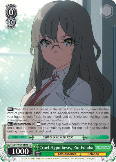 Cruel Hypothesis, Rio Futaba (SBY/W64-TE01 TD) [Rascal Does Not Dream of Bunny Girl Senpai]