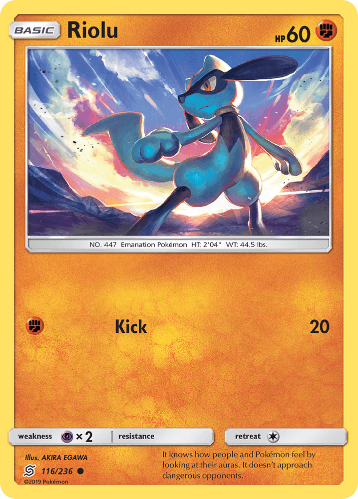 Riolu (116/236) [Sun & Moon: Unified Minds] (Online Only)