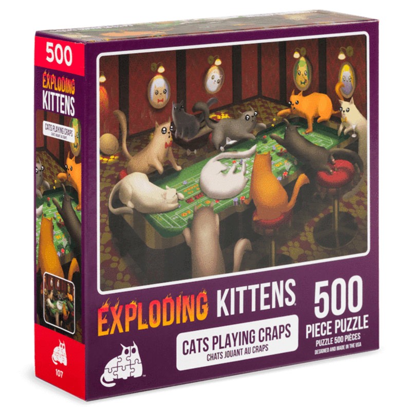 Puzzle: Exploding Kittens - Cats Playing Craps (ONLINE ORDER ONLY)