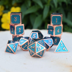 Elder Runes Aqua And Bronze Metal Dice Set (ONLINE ORDER ONLY)