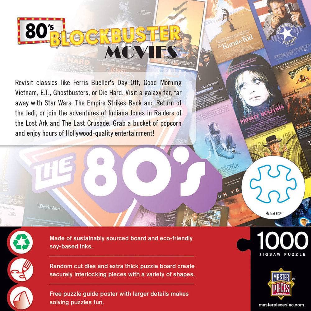 80's Blockbusters 1000 Piece Jigsaw Puzzle (ONLINE ORDER ONLY)