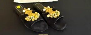 ELINA LINARDAKI BLACK CLEOPATRA SANDALS SIZE 8 (Online Order Only)