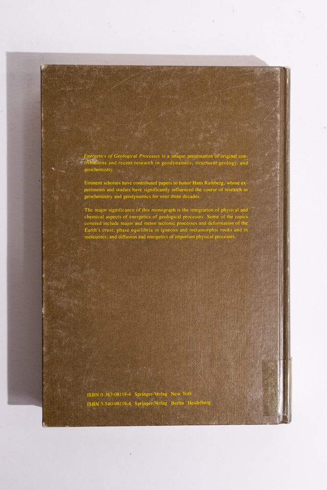 Energetics of Geological Processess (ONLINE ORDER ONLY)