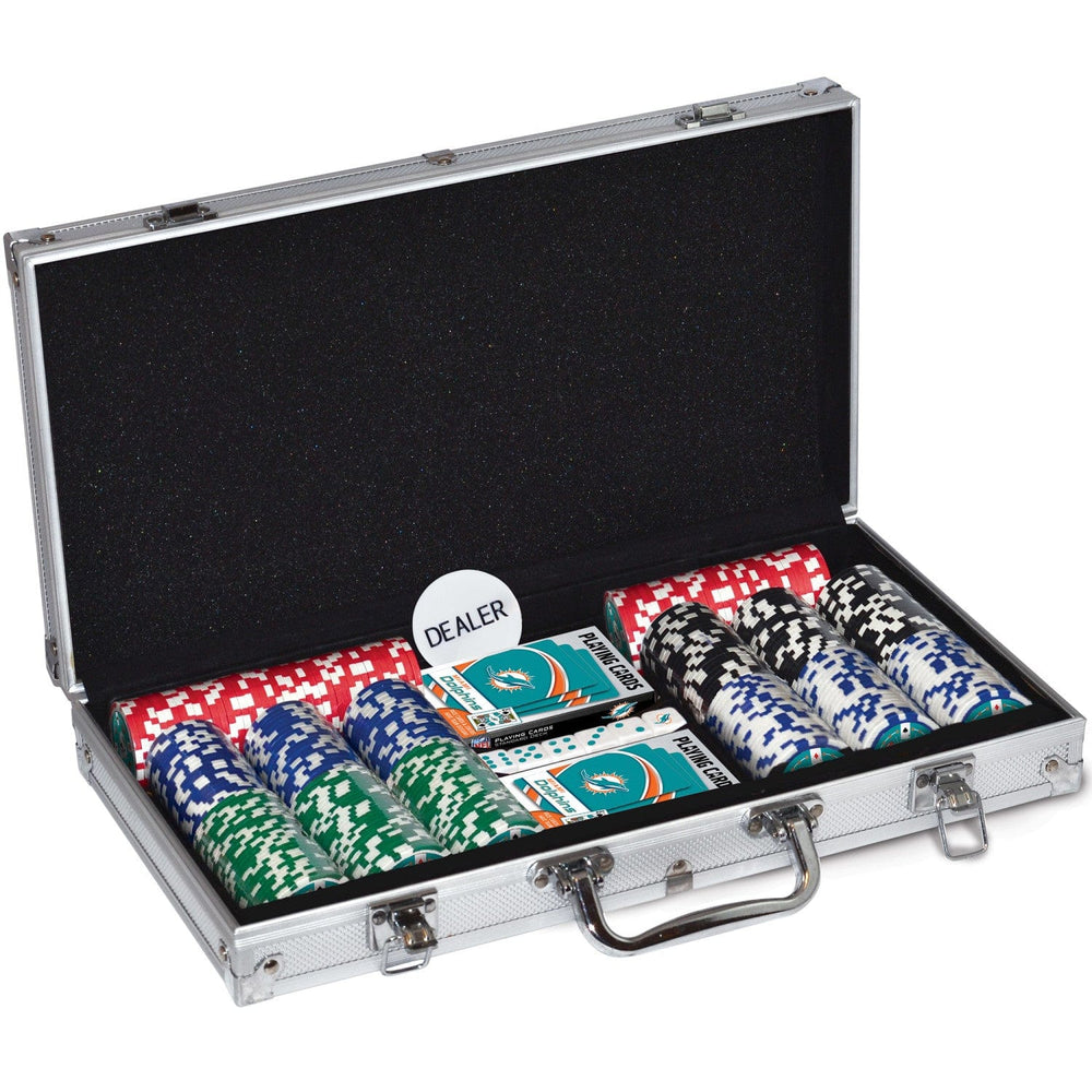 Miami Dolphins 300 Piece Poker Set (ONLINE ORDER ONLY)