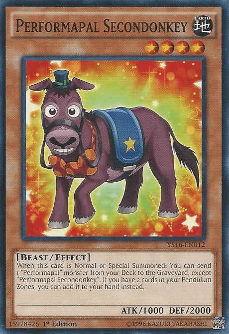 Performapal Secondonkey [YS16-EN012] Common (ONLINE ORDER ONLY)