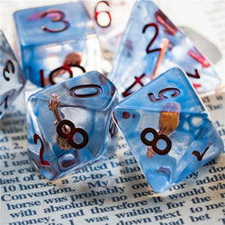 Bard (Violin) Clear Dice w/ Golden Violin 7-Dice Set Rpg (Online Only)
