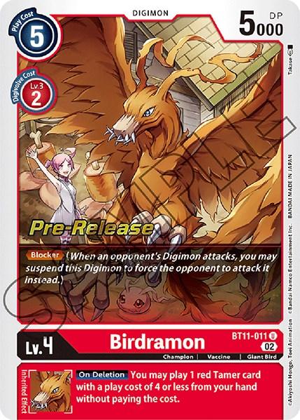 Birdramon [BT11-011] [Dimensional Phase Pre-Release Promos] (ONLINE ORDER ONLY)