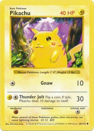 Pikachu (58/102) (Red Cheeks Misprint) [Base Set Shadowless Unlimited] (Online Only)