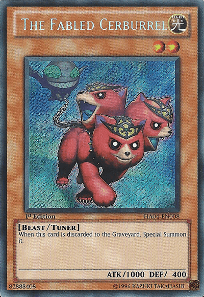 The Fabled Cerburrel [HA04-EN008] Secret Rare (ONLINE ORDER ONLY)
