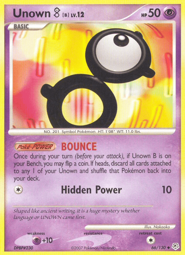 Unown B (66/130) [Diamond & Pearl: Base Set] (Online Only)