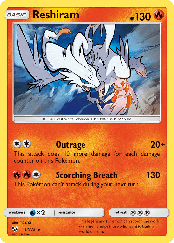 Reshiram (14/73) [Sun & Moon: Shining Legends] (Online Only)