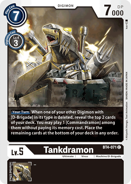 Tankdramon [BT4-071] [Great Legend] (ONLINE ORDER ONLY)