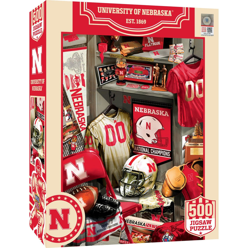 Nebraska Cornhuskers - Locker Room 500 Piece Jigsaw Puzzle (ONLINE ORDER ONLY)