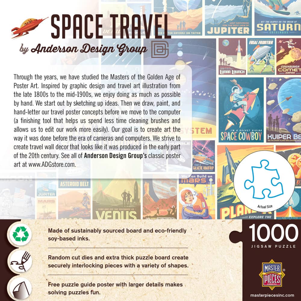 Vintage Posters - Space Travel 1000 Piece Jigsaw Puzzle