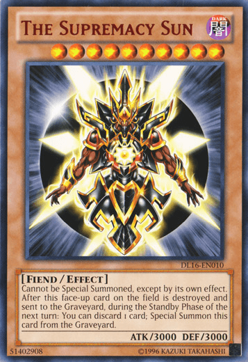 The Supremacy Sun (Red) [DL16-EN010] Rare (ONLINE ORDER ONLY)